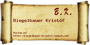 Biegelbauer Kristóf névjegykártya